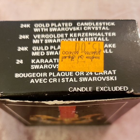 NIB Crystal Temptations 24K Gold Plated Candlestick Holder - Picture 10 of 12